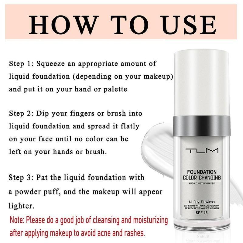Color changing liquid foundation, long lasting natural makeup moisturizing oil control cream, makeup products, Valentine's Day gift 4