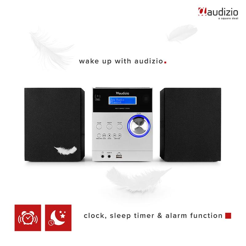 Audizio Metz HiFi Stereo System with DAB, CD & Bluetooth - Aluminium 7
