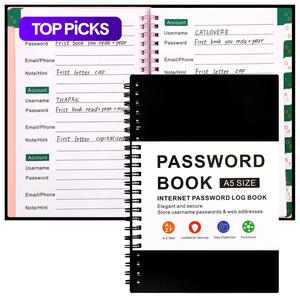 Password Book with Alphabetical Pages, 1 Count A5 Password Logbook, Internet Website Password Keeper, Personalized Logbook for Secure Data Management