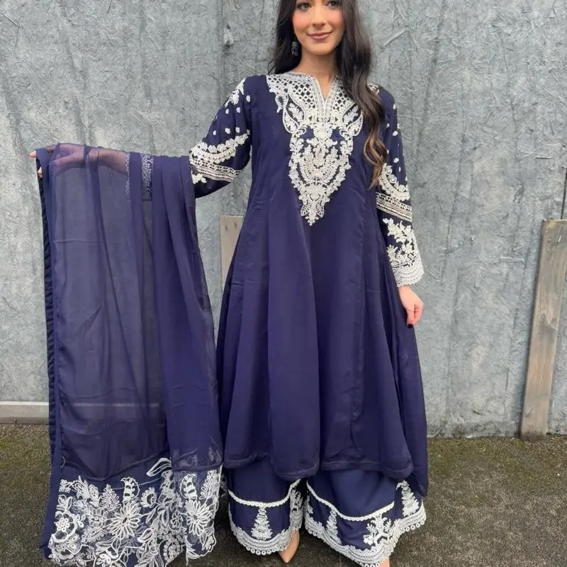 JANAN Luxury Chiffon 3 Piece Suit for Women - Pakistani and Indian Style - Casual, Womenswear, Eid 4