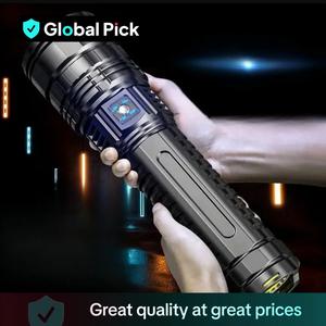 Rechargeable High-power LED Flashlight, 5 Modes Zoomable Tactical Lantern, Multifunctional Strong Flashlight with Long-range Beam & COB Light, Outdoor Bright Handheld LED High Lumen Flashlight, USB Rechargeable Headlamp