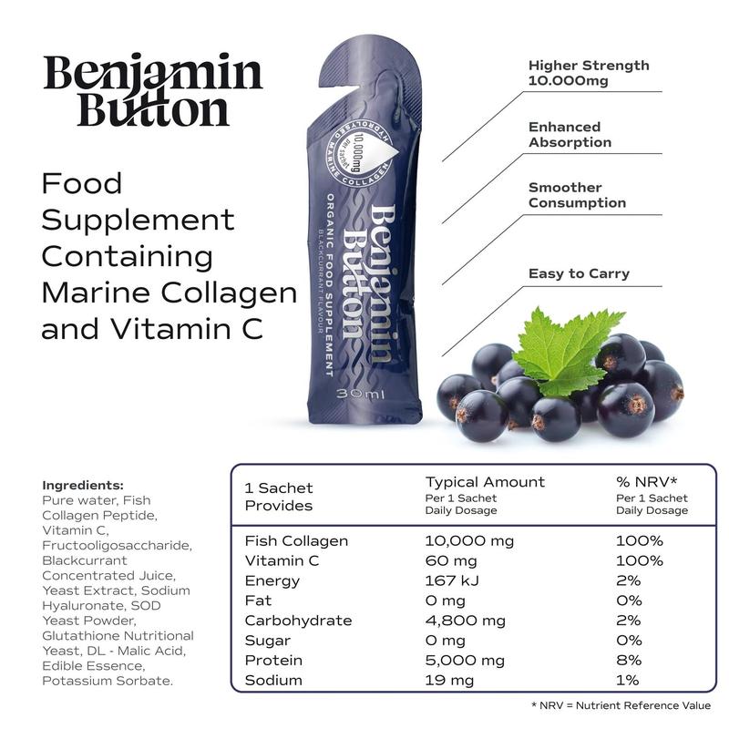 84x BlackCurrant 12,000mg Marine Collagen Liquid Sachets 6