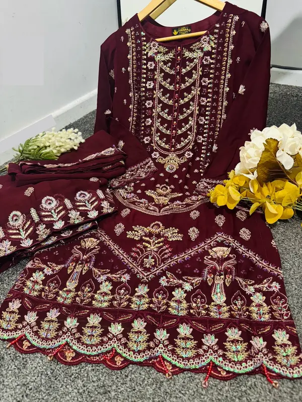 FND-131 Readymade Designer Chiffon Sharara Suit 5