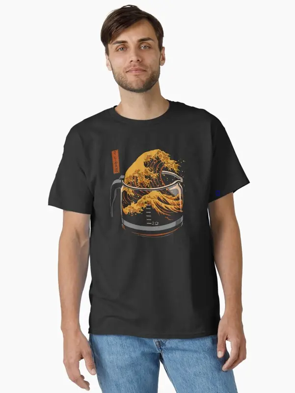 Great Wave of Coffee T-Shirt – Coffee Lover Graphic Tee – Soft Cotton Feel – Gift for Coffee Enthusiasts & Art Fans 7 1