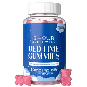 8 Hour Sleepwell - 60 Sugar-Free Sleep Gummies - High Strength - Griffonia Seed, Ashwagandha, Magnesium, L-theanine, Valerian, B6 - Alternative to Melatonin & Sleep Tablets - Gluten Free - Vegan