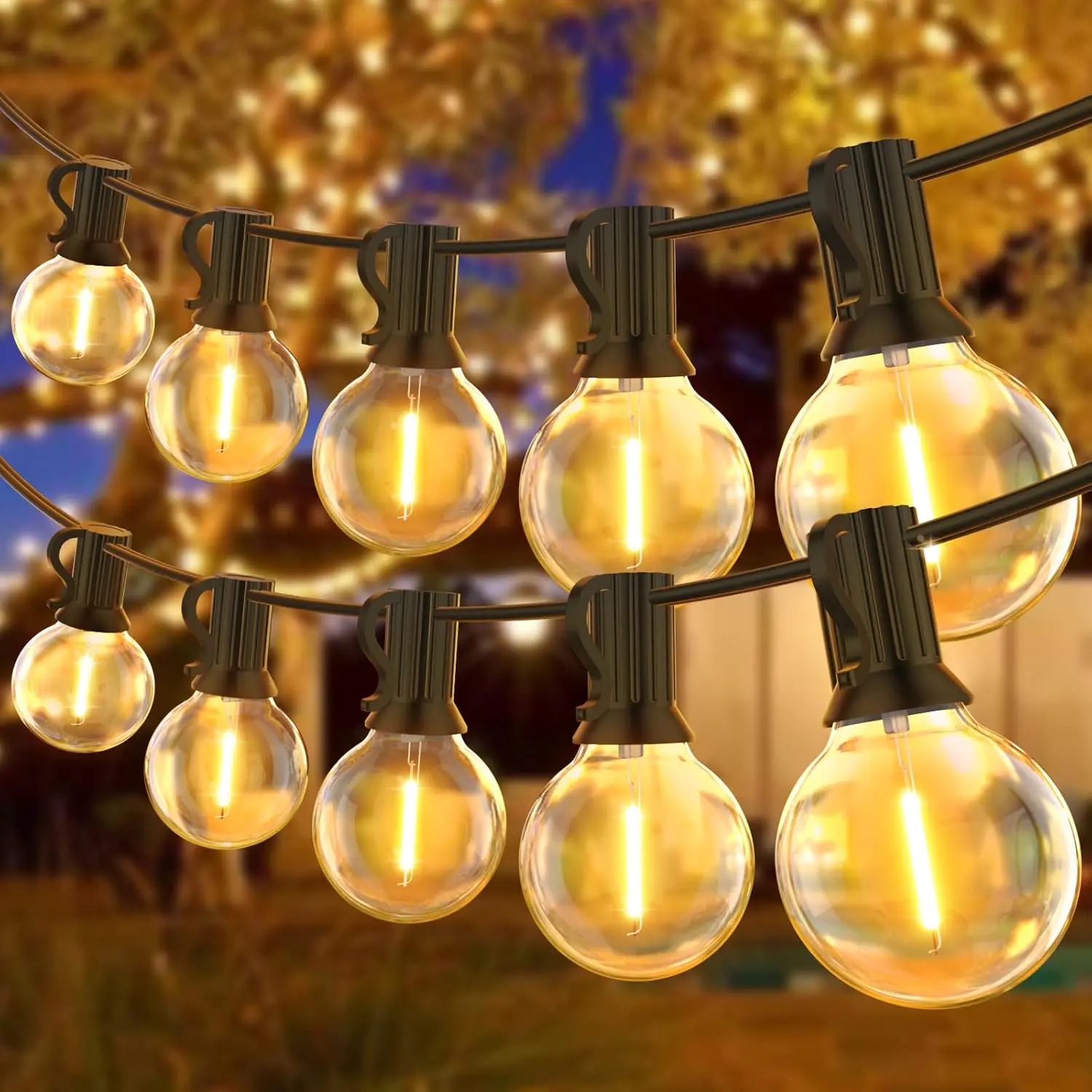 String Lights Mains Powered, 45.7M/150FT 75+2 Led Globe Garden String Lights, Outdoor Indoor Festoon Bulbs Outside for Garden, Balcony, Wedding, Backyard, Party, Patio