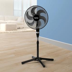 Surprice 16” High Velocity Pedestal Fan with 6 Blades – Quiet, Oscillating, Adjustable Height up to 1.4m, 3-Speed Control