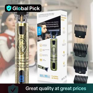 Professional Electric Hair Clipper Set, USB Rechargeable Hair Clipper With LED Display Screen, Men's Cordless Charging Waterproof Electric Trimmer, Hair Clipper Kit, Haircut Trimmer Kit