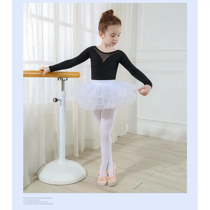 Girls Ballet Tutu Skirts Pink Kids Fluffy 4 layer Soft Yarn Tulle Skirts White Elastic Ballet Leotard Skirts 1