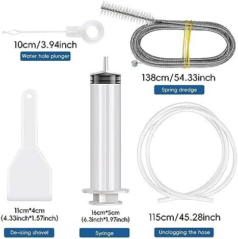 Fridge Dredger Set, 5 Pcs Fridge Drain Pipe Blocked Dredging Tool Refrigerator Drain Hole Blockage Remover Kits 1