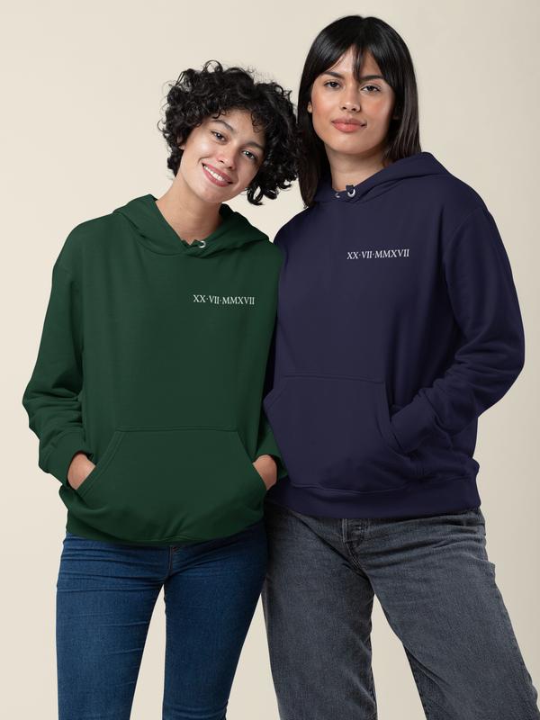 Custom Embroidered Roman Numeral Sweatshirt Hoodie Embroidery 7