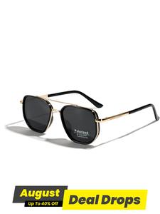 Summer 2025 Vintage Vacation Modern Frames High Quality Sunglasses for Everyday Use, Trendy Casual Sunglasses, Geometric Frame Double Beam Fashion Back To School Sunglasses, Designer Travel Beach Essentials, Rectangular Polarized