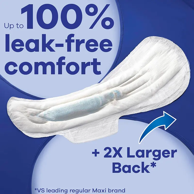 Always Maxi Feminine Pads for Women, Size 5 Extra Heavy Overnight Absorbency, with Wings, Unscented, Pack of 20 Comfort 3