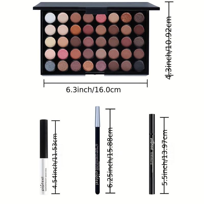 Product Introduction of 40 colors Nude Eyeshadow Set with Mascara, Eyeliner, and Eyebrow Pencil - Complete Eye Makeup Kit for a Natural and Glamorous Look 4