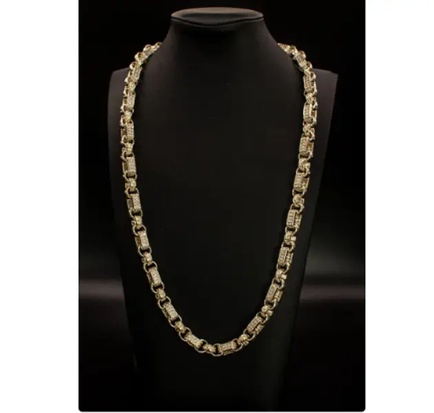 GF 10mm Gypsy Link Belcher Chain for Unisex, Heavy Filled 0