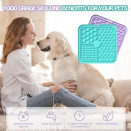 Licky Mats for Dogs and Cats, Premium Lick Mats with Suction Cups for Dog Anxiety Relief, Dog Licking Mat for Bathing, Grooming and Training 4