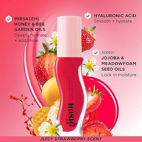 Product Introduction of Gisou Honey Infused Hydrating Lip Oil,  Gisou Honey Lip Oil, Nourishing Lip Moisturizer for Dry Lips, High Shine,Lip Balm, Lipstick, Lip Oil,Glossy (8ml) 15