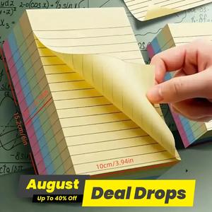 Portable Sticky Note, 1 Count 200 Sheets Colorful Horizontal Line Sticky Note, Easy to Use Sticky Note for Students & Office Workers, Book Accessories