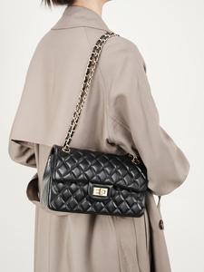 Women's Solid Color Quilted Crossbody Bag, Fashionable Large Capacity Shoulder Bag for Daily Used, Casual Trendy Versatile High-quality Daily Commuting Bag