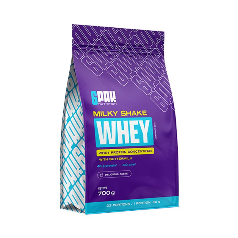 6PAK Milky Shake Whey 700g, Strawberry - Creamy Protein 0