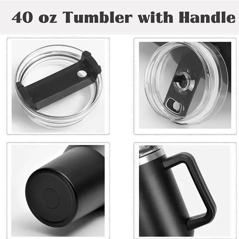 【2025】1200ML 304 Stainless Steel Insulated Water Bottle,Thermal Coffee Car Cup, Cold Hot Mugs Vacuum Flask With Handle Straw,For Sport 4