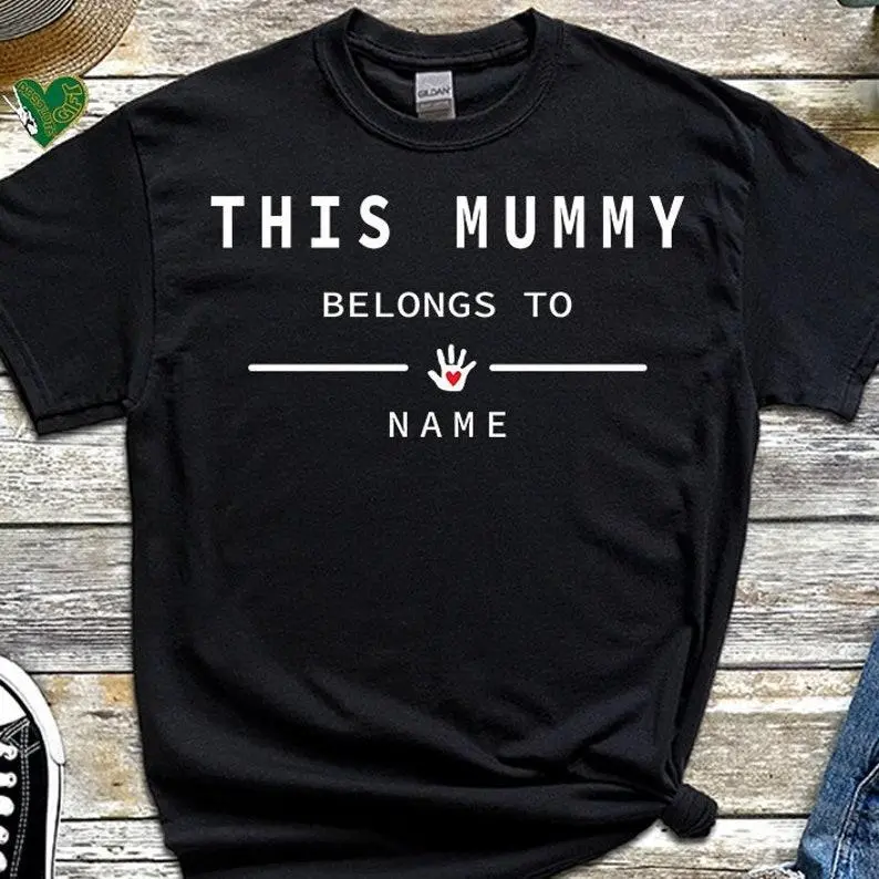 Custom Mum T Shirt, This Mummy Belongs Shirt, Mothers Day Shirt, Mummy Shirt, Gift For Mum, Personalized Tee, New Mama Shirt, Mummy Gift Gildan Heavy Cotton