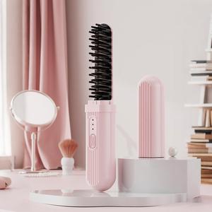 Wireless Hair Straightener Brush, Cordless Hair Straightener, 3-level Adjustable Hair Straightening Comb, Portable Hair Styling Tool for Home & Travel