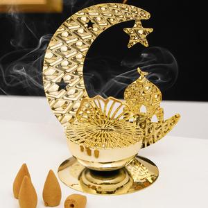 Moon & Star Design Iron Incense Burner, 1 Count Creative Decorative Incense Holder, Spring Decor 2024, Home Decor Supplies for Living Room, Holiday Decor