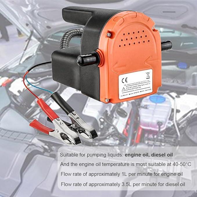 Engine Oil Transfer Pump Extractor Pump,Upgraded 80W 12V Diesel Oil Pump Extractor with Suction Hoses ideal for Cars Boats Motorcycle Trucks,Extracting Engine Oil or Diesel Easily 3