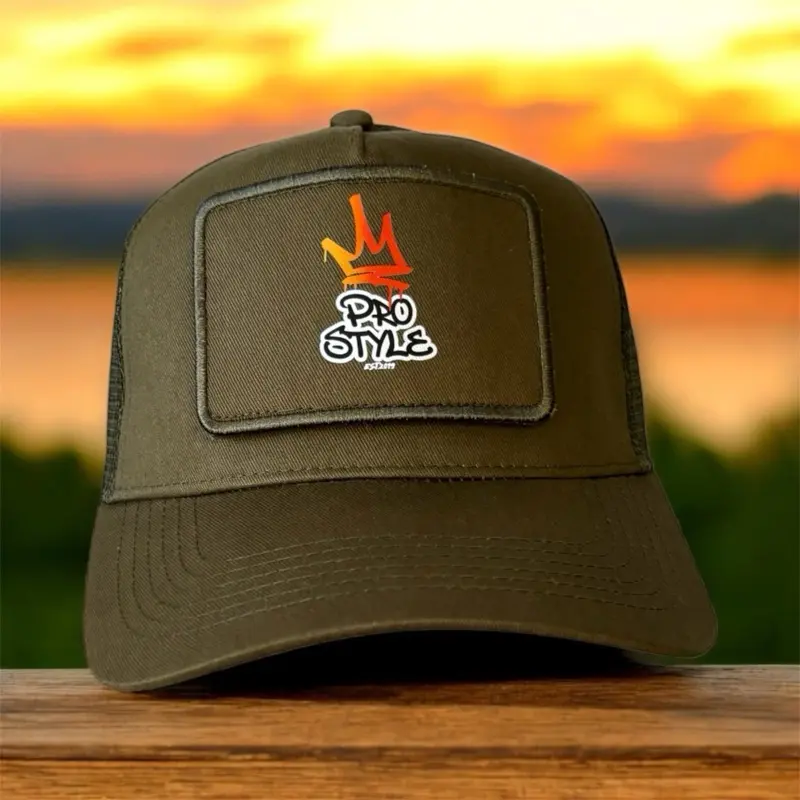 Mh Pro Style Green Trucker Cap with Unique Patch Design 0