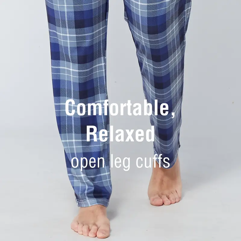Mens Pyjama Set with Short Sleeve T Shirt & Bottom Pants - Sleepwear, Loungewear & Nightwear for Men - Soft & Comfortable Mens PJs Cotton Fabric 6