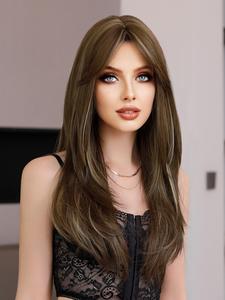 24 Inch Honey Blonde Long Straight Synthetic without Bangs, Gorgeous Fluffy Heat Resistant Wigs for Women, Natural Looking Synthetic Full Machine Wigs for Party, Daily Use, National Day Offers, Machine Made Stylist Friendly Wig