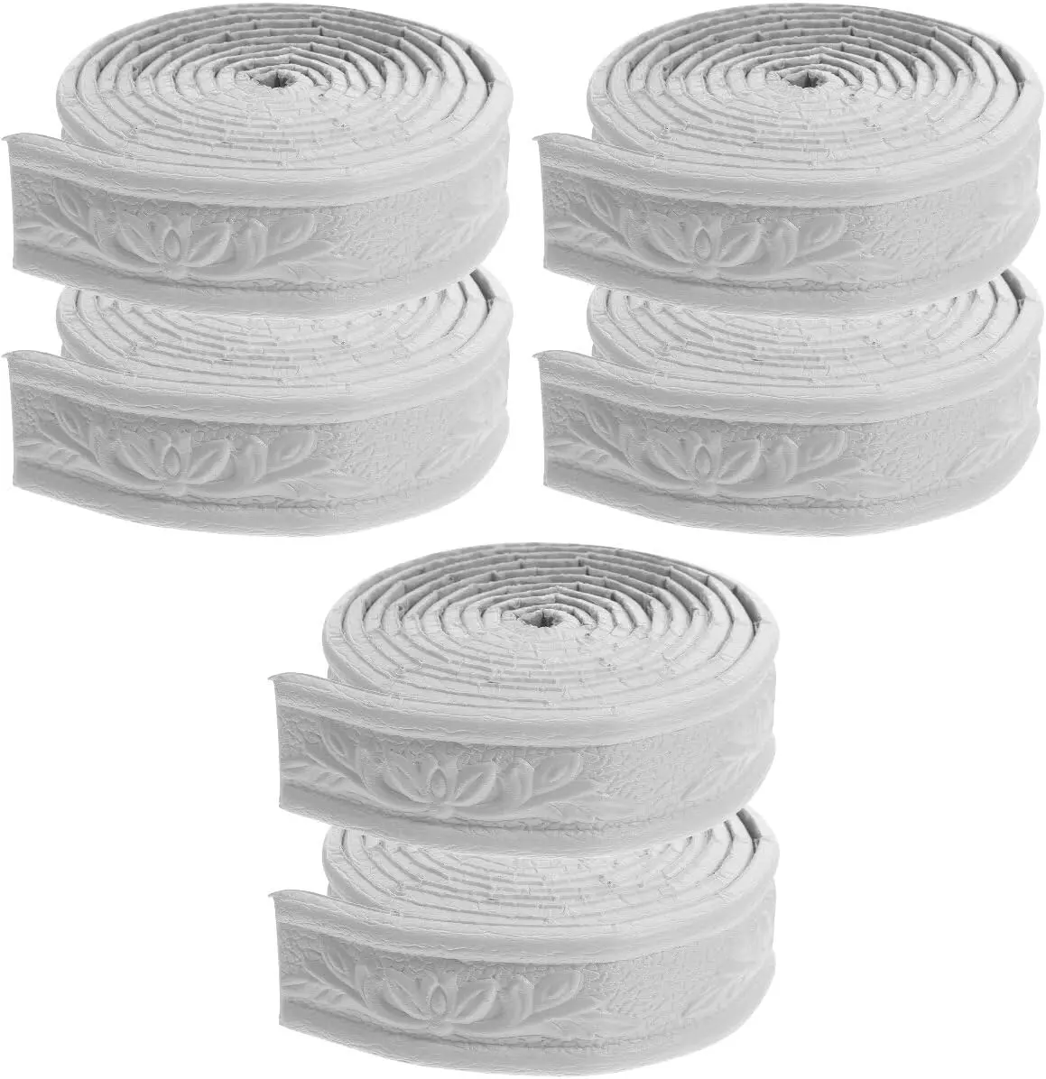 6Pcs Peel and Stick Wall Molding Trim Wallpaper Border, Self Adhesive 3D Wall Edging Foam Baseboard Flexible Ceiling Moulding Trim for Mirror Border Wall Lines Home Decor (3 Roll)