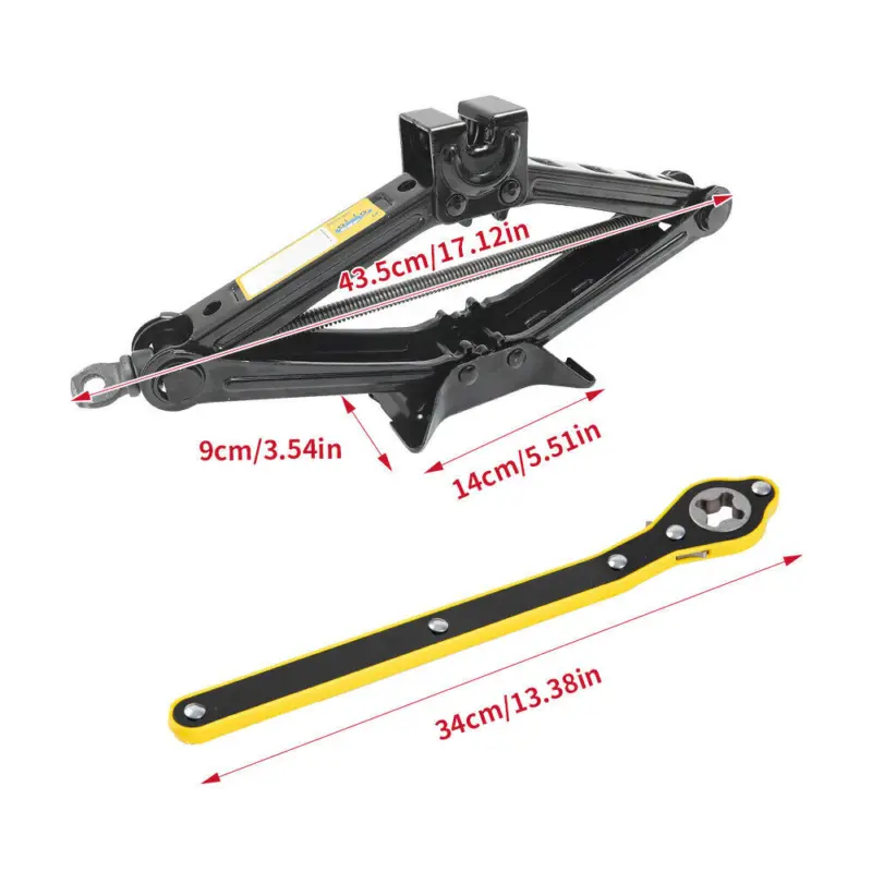 2.5T Scissor Jack + Extendable Wheel Wrench Brace Socket Car Van Tire Hand Tool 1