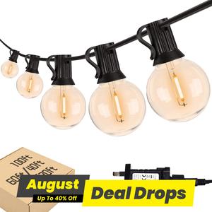 Outdoor String Light, 1 Count LED Garden String Light with G40 Bulb, LED Strip Bulb, Durable Outdoor Lighting Solution for Party & Wedding, Outdoor LED Edison Bulbs, LED Outdoor Waterproof, LED Garage Light