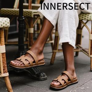INNERSECT Summer Women's Buckle Thick Bottom Slippers,Open Toe Flat Sandals,Outdoor and Indoor New Women's Casual Fashion Slippers and Flip Flops,Beach Party Beach Women's Shoes