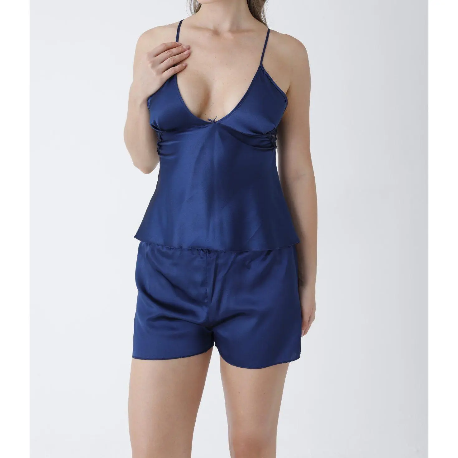 Noir temptation vest and short silky satin Lingerie