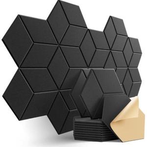 12-Piece Self-Adhesive Soundproof Foam Panels, High-Density Durable Acoustic Insulation, Ideal for Home Theater, Studio and Diverse Environments, Flame Retardant Design