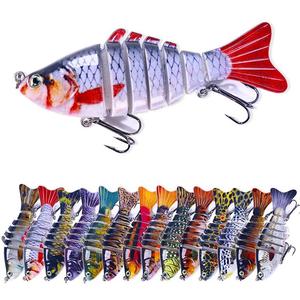 Artificial Fishing Lure, 10pcs/set Multi Jointed Swimbait with Hook, Topwater Lure, Fishing Accessories for Outdoor Fishing