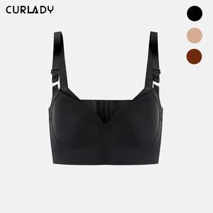 【Curlady】- Back Smoothing Bra PushUp Plus Size Bra HideBack Fat NoUnderwear Simple Wireless3/4Coverage Comfort Seamless Bra- Recommend buying a size up
