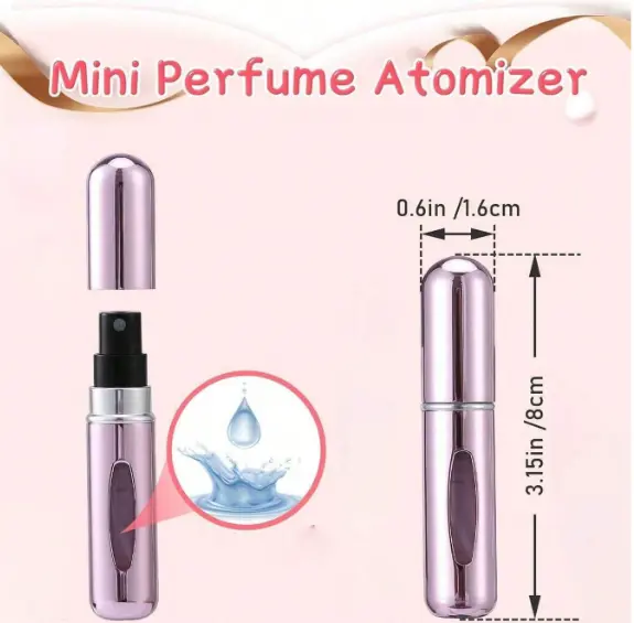 pc, Sub-Bottle Perfume Refill Bottle Portable, Mini Refillable Spray, Pocket Purse Perfume On The Go Container, Jar Scent Pump Case 4