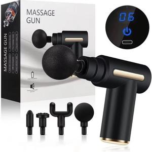 Comfort Portable Mini Muscle Massager, 1 Set Small Electric Massager with 4 Massage Heads, Rechargeable Massage Machine, Lightweight Handheld Massage Tool, Christmas Gift, Winter Gift