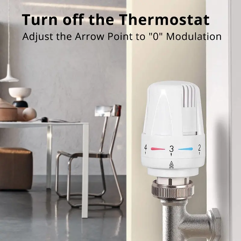 3PCS Thermostatic Radiator Head for Heating Systems 5