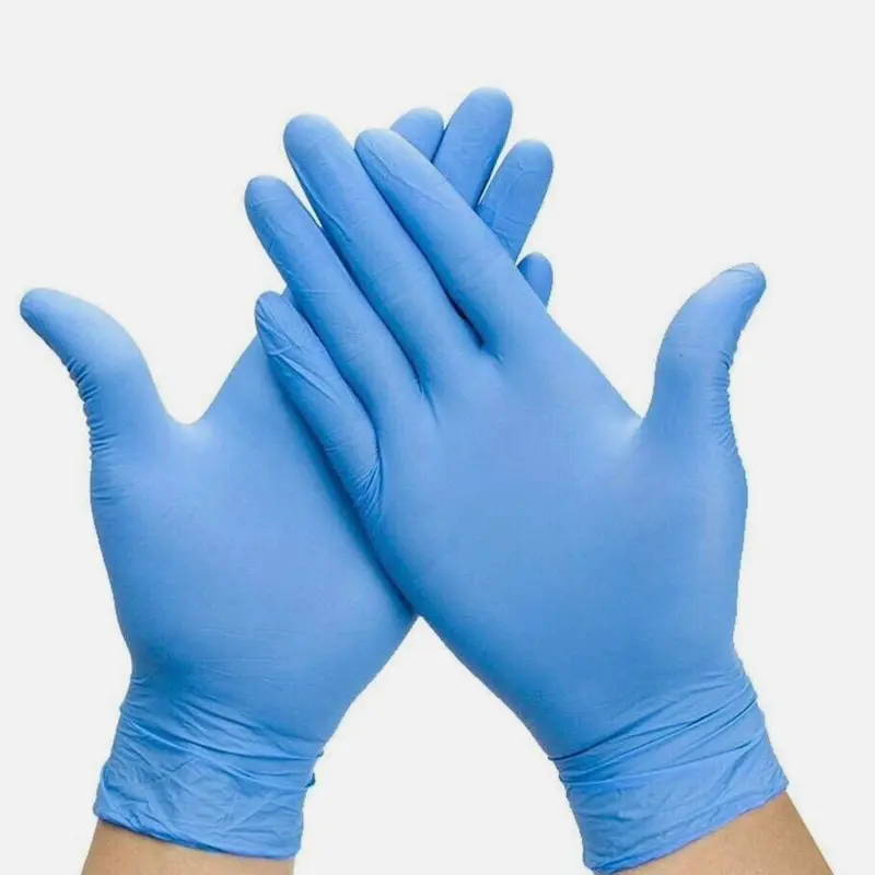 100 Disposable Nitrile Gloves Powder-Free Latex-Free Blue S/M/L/XL for Medical Use - Cleaning, Hand 0