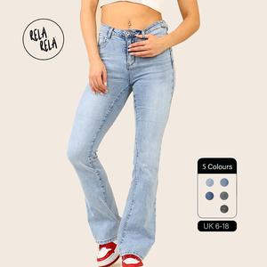 RELA RELA Women's Stretchy Push Up Flared Jeans UK 6-18