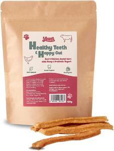 YEARS Healthy Teeth & Happy Gut Natural Dog Treats 2-in-1 Gut Health & Joint Support with Probiotic Yogurt, Natural Collagen and Soothing Superfoods - 120g
