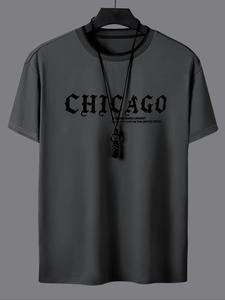 Men's Letter Print Round Neck Tee, Summer Clothes Regular Fit Casual Short Sleeve Crew Neck T-Shirt for Summer, Summer Outfits 2024, Fashion Men's Top for Daily Wear