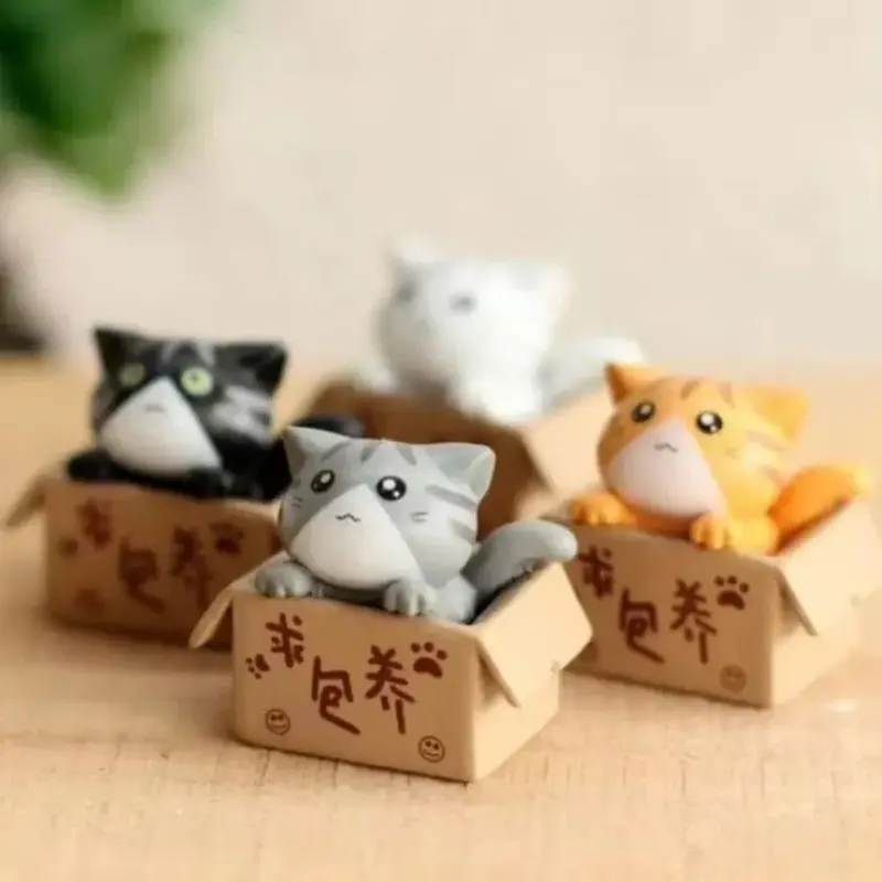 Home Decor Kawaii Mini Cat Ornament Garden kitten statue Gift For Kids Children Baby Room Decoration Toy Miniature Figurines 5