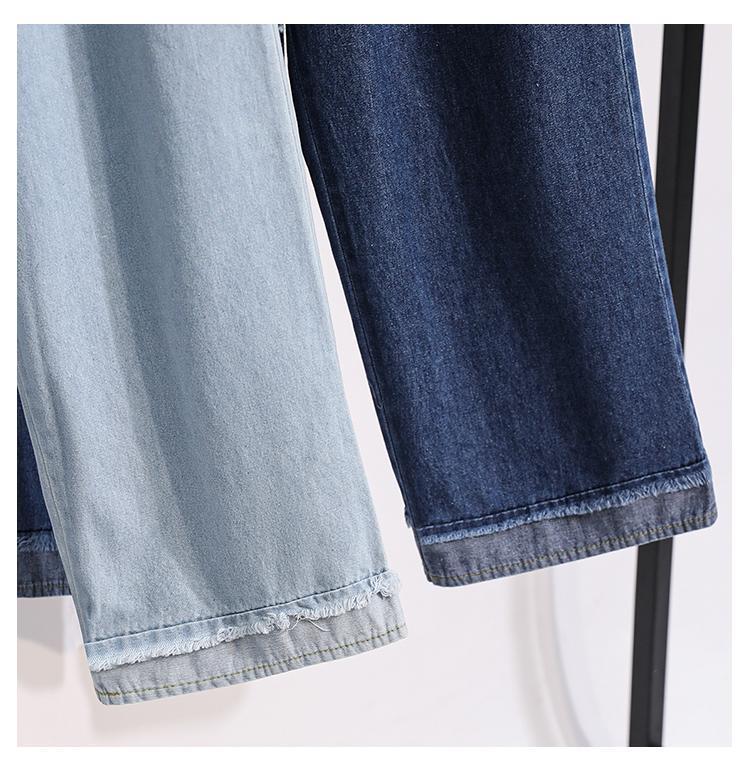 Product Introduction of plus Size High Waist Casual Pants Loose Wide Leg Jeans Fashionable Spring New Arrival for plus Size Women Comfortable Fit 35