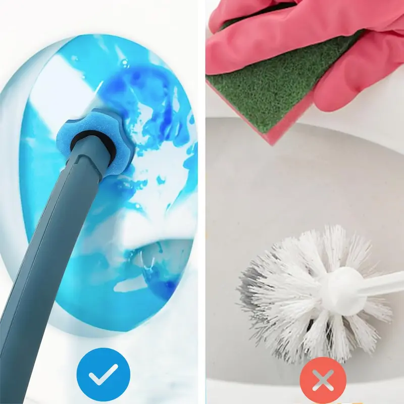 18PCS Disposable Toilet Brush Refills,Toilet Brush Head Replacement, 3 Layer Sponge Refills Head for Bathroom Floor Drain Hand-Washing Basin Toilet Wand(Without handle) 2